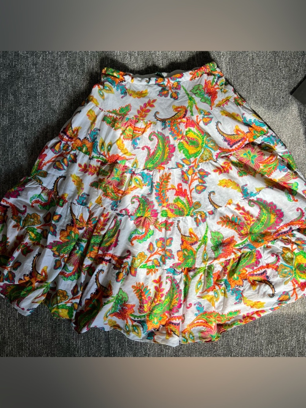 Lauren Ralph Lauren Tiered Maxi Skirt – Paisley Floral Boho Resort Wear